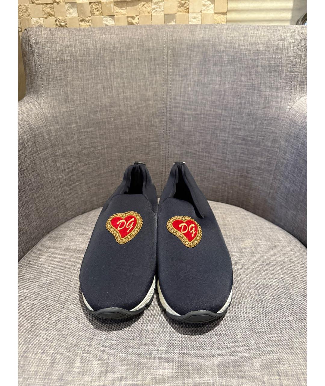 DOLCE&GABBANA Черные неопреновые кроссовки, фото 2