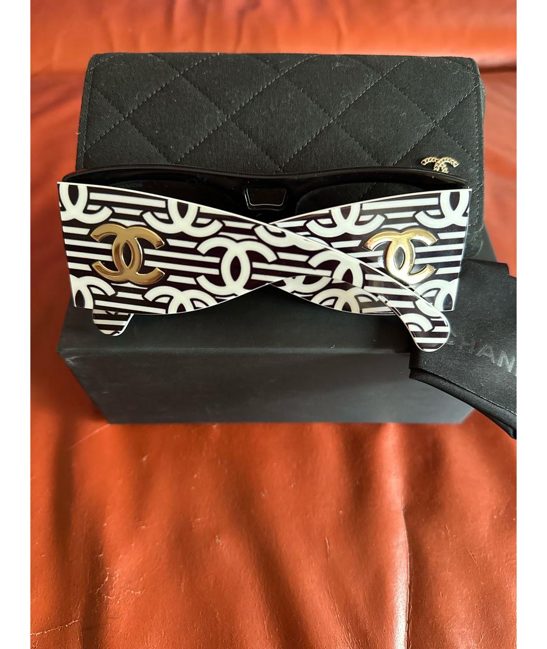 CHANEL Белые пластиковые солнцезащитные очки, фото 6