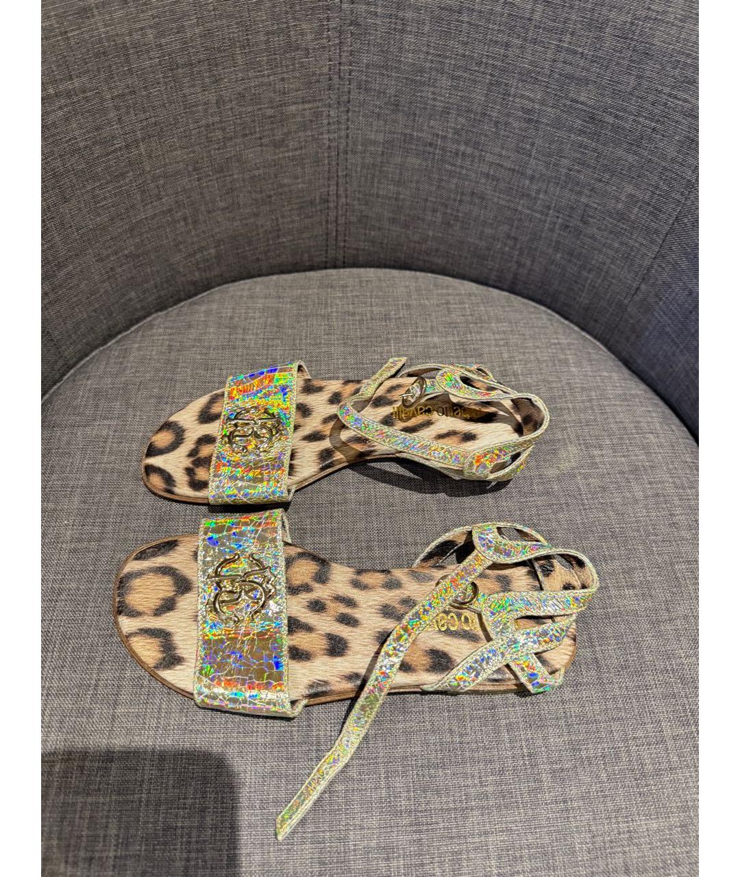 ROBERTO CAVALLI Мульти кожаные сандалии, фото 3