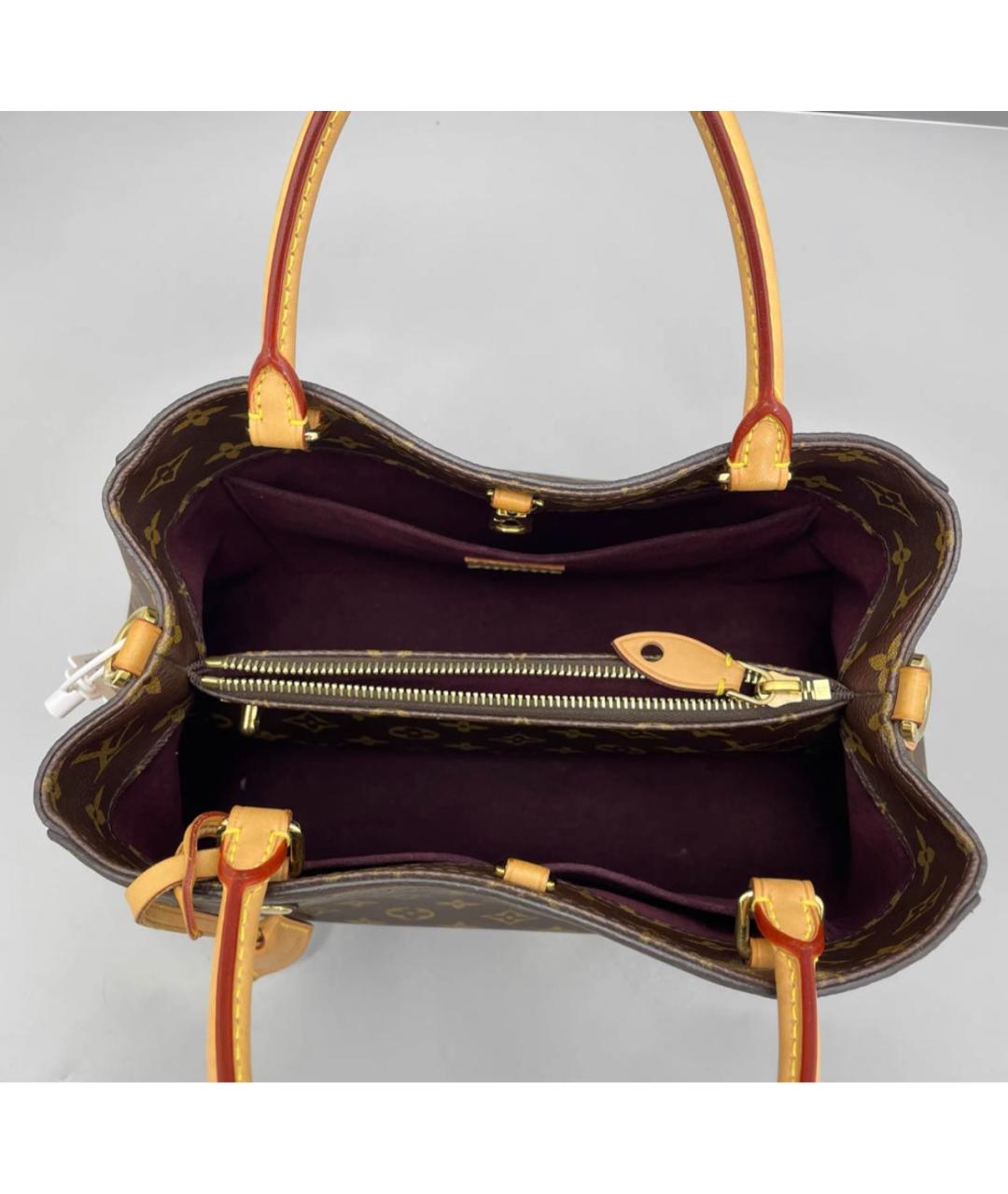 LOUIS VUITTON Коричневая кожаная сумка с короткими ручками, фото 2
