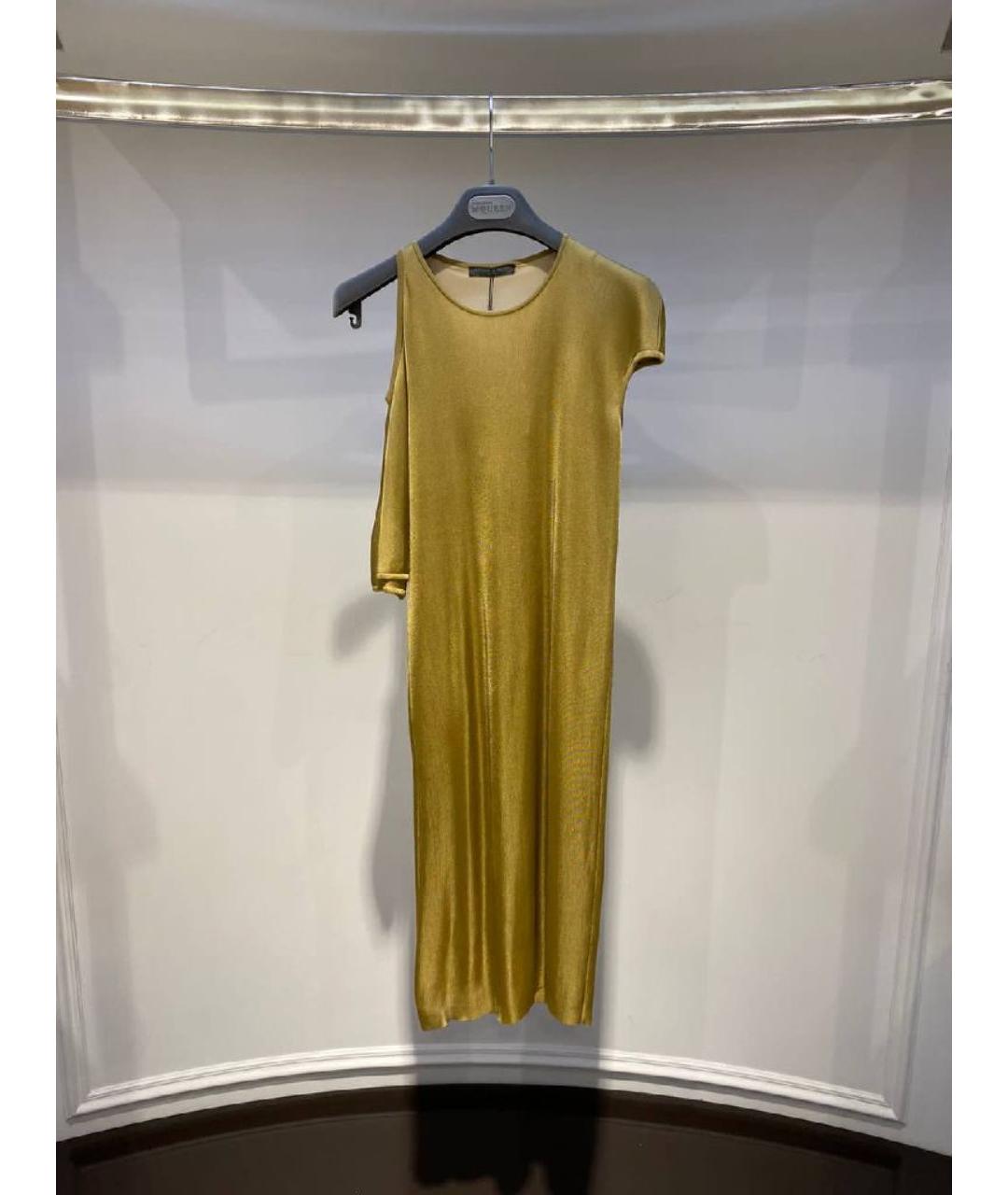 ALEXANDER MCQUEEN Горчичное коктейльное платье, фото 3