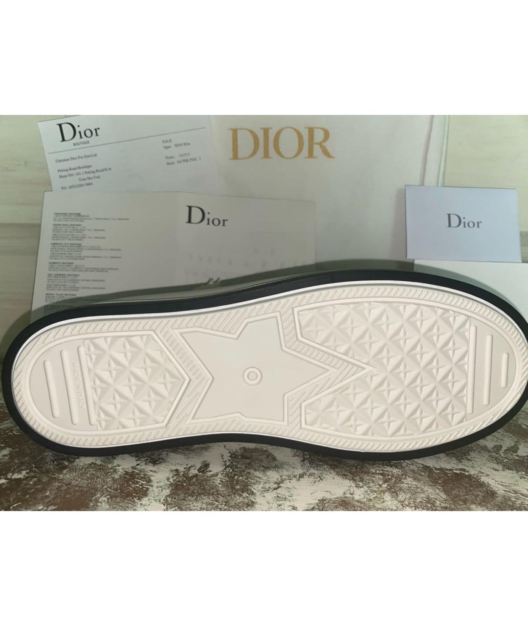 CHRISTIAN DIOR Бежевые текстильные кеды, фото 5