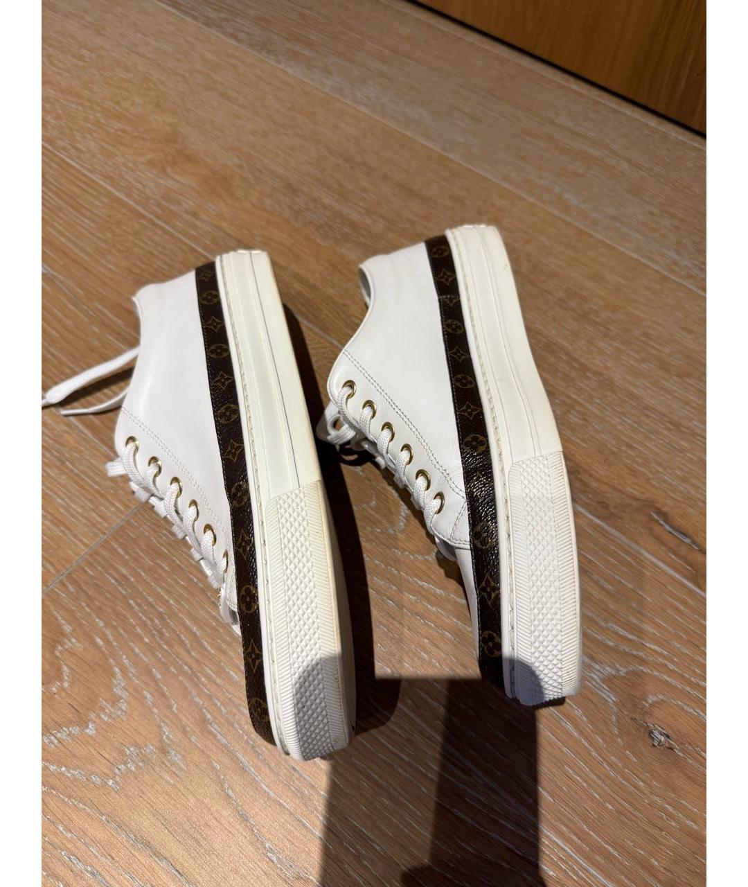 LOUIS VUITTON Белые кожаные кеды, фото 5