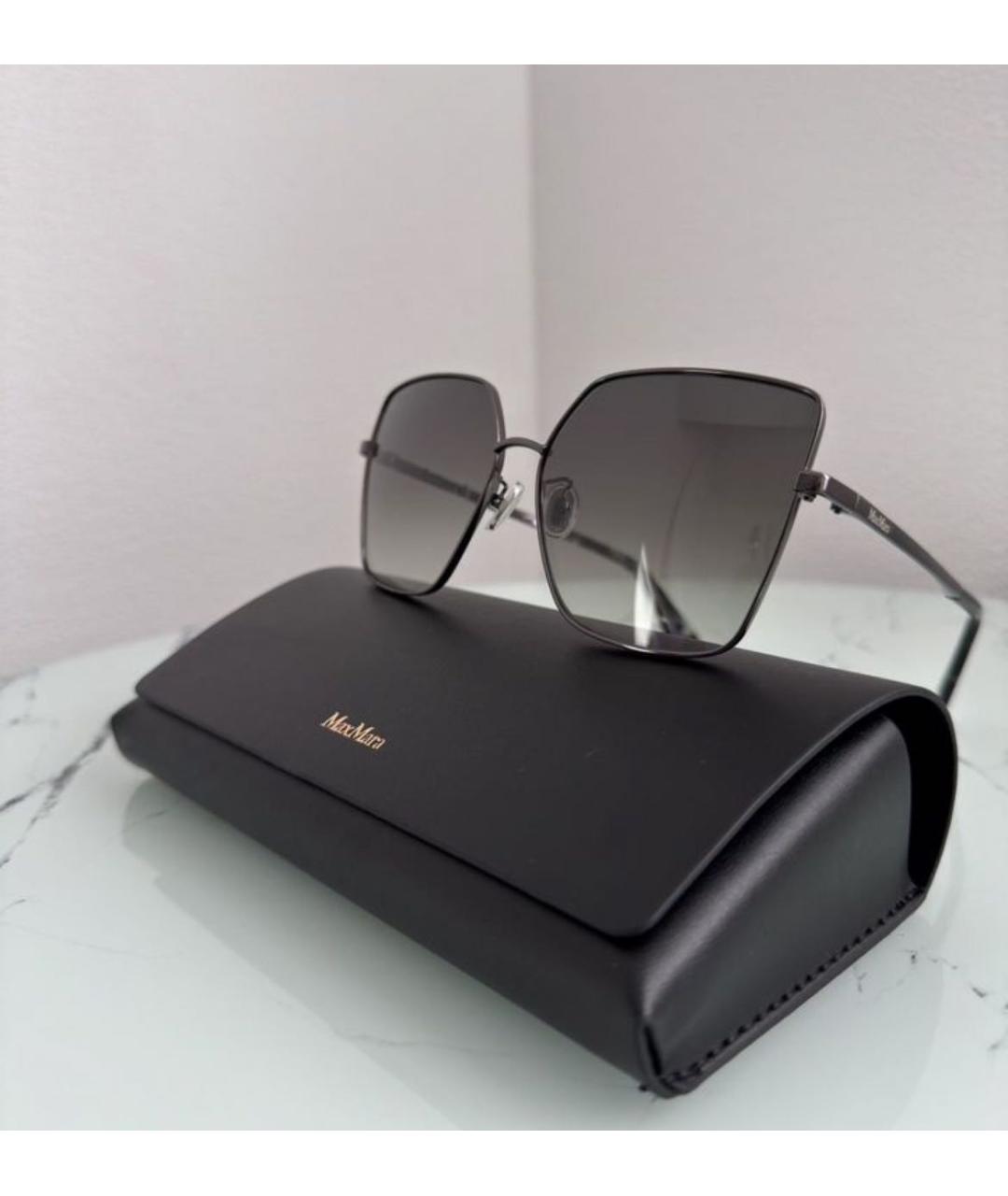 MAX MARA Черные металлические солнцезащитные очки, фото 3