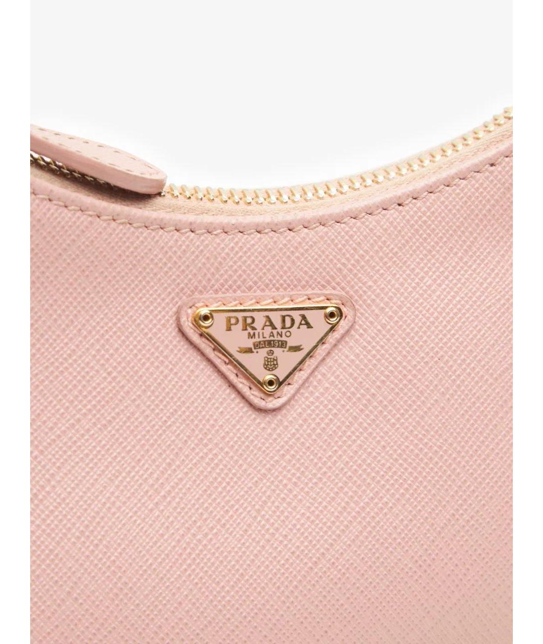 PRADA Розовая кожаная сумка с короткими ручками, фото 3