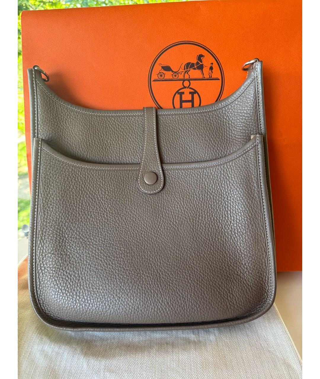 HERMES Коричневая кожаная сумка через плечо, фото 3