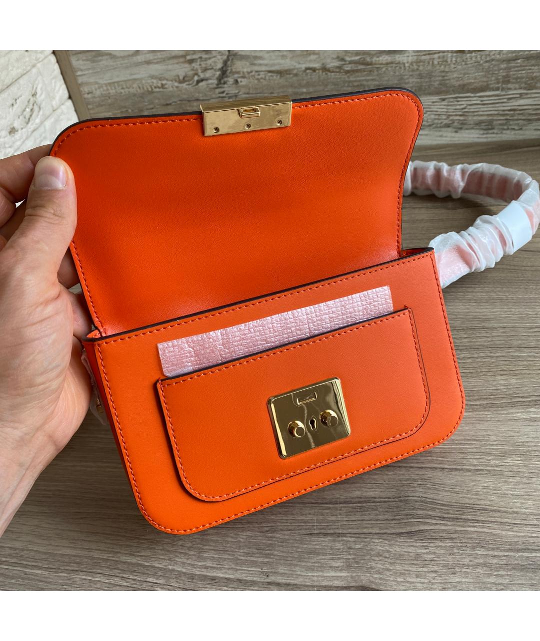 MICHAEL KORS Оранжевая кожаная поясная сумка, фото 4