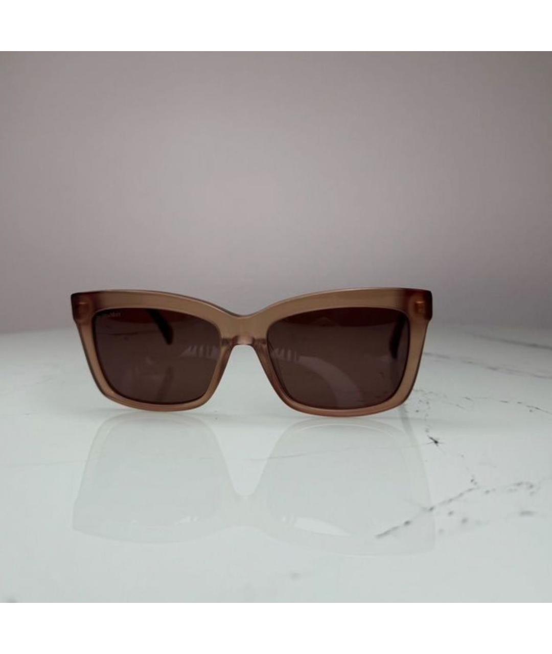 MAX MARA Коричневые пластиковые солнцезащитные очки, фото 2