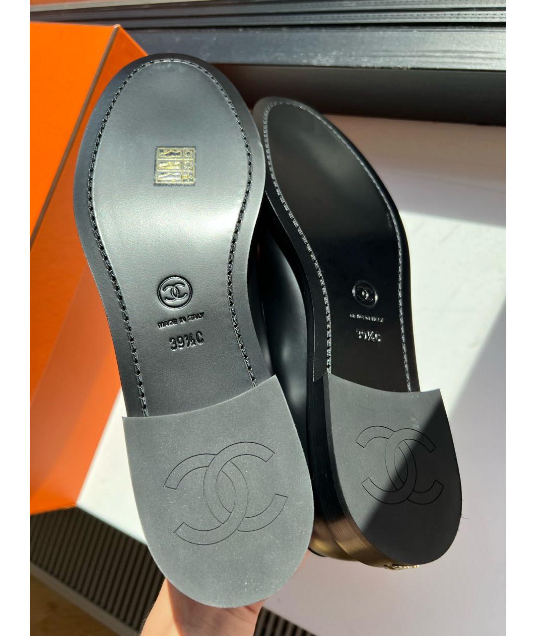 CHANEL Черные кожаные лоферы, фото 5