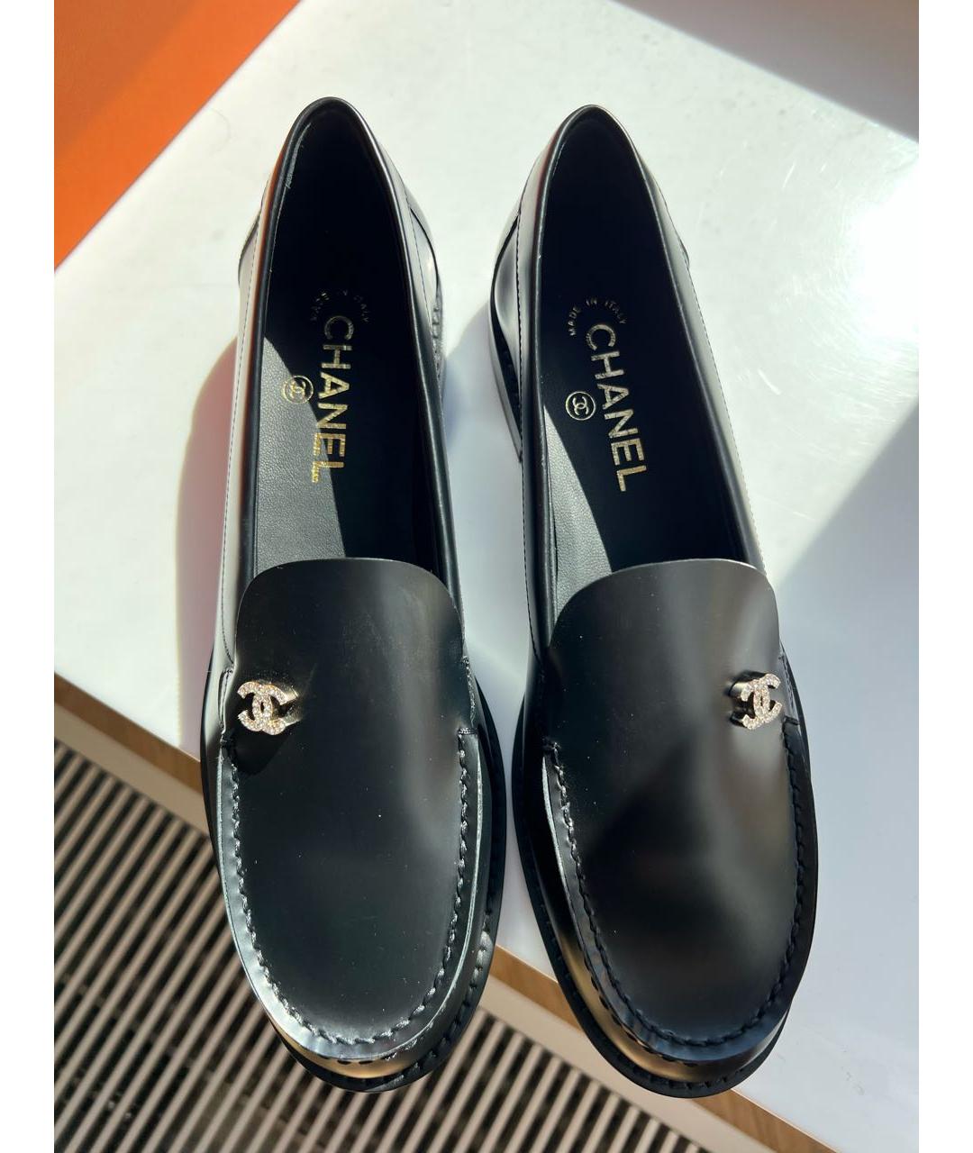 CHANEL Черные кожаные лоферы, фото 6