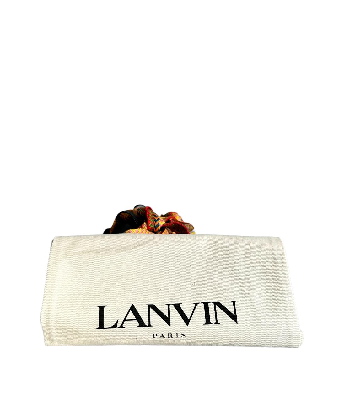 LANVIN Черные замшевые низкие кроссовки / кеды, фото 8