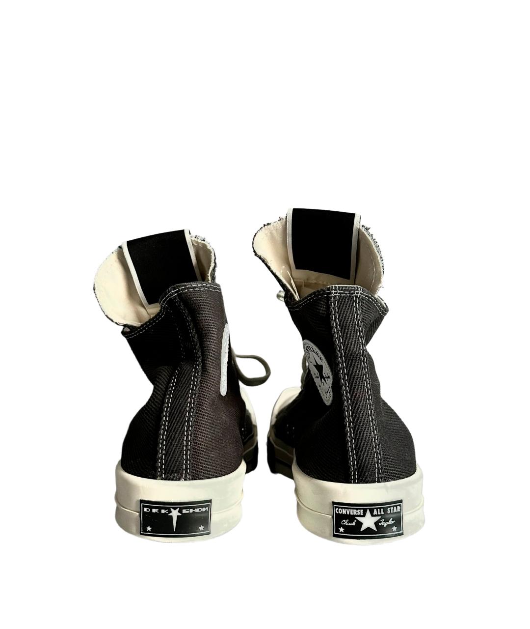 RICK OWENS DRKSHDW Черные текстильные высокие кроссовки / кеды, фото 5