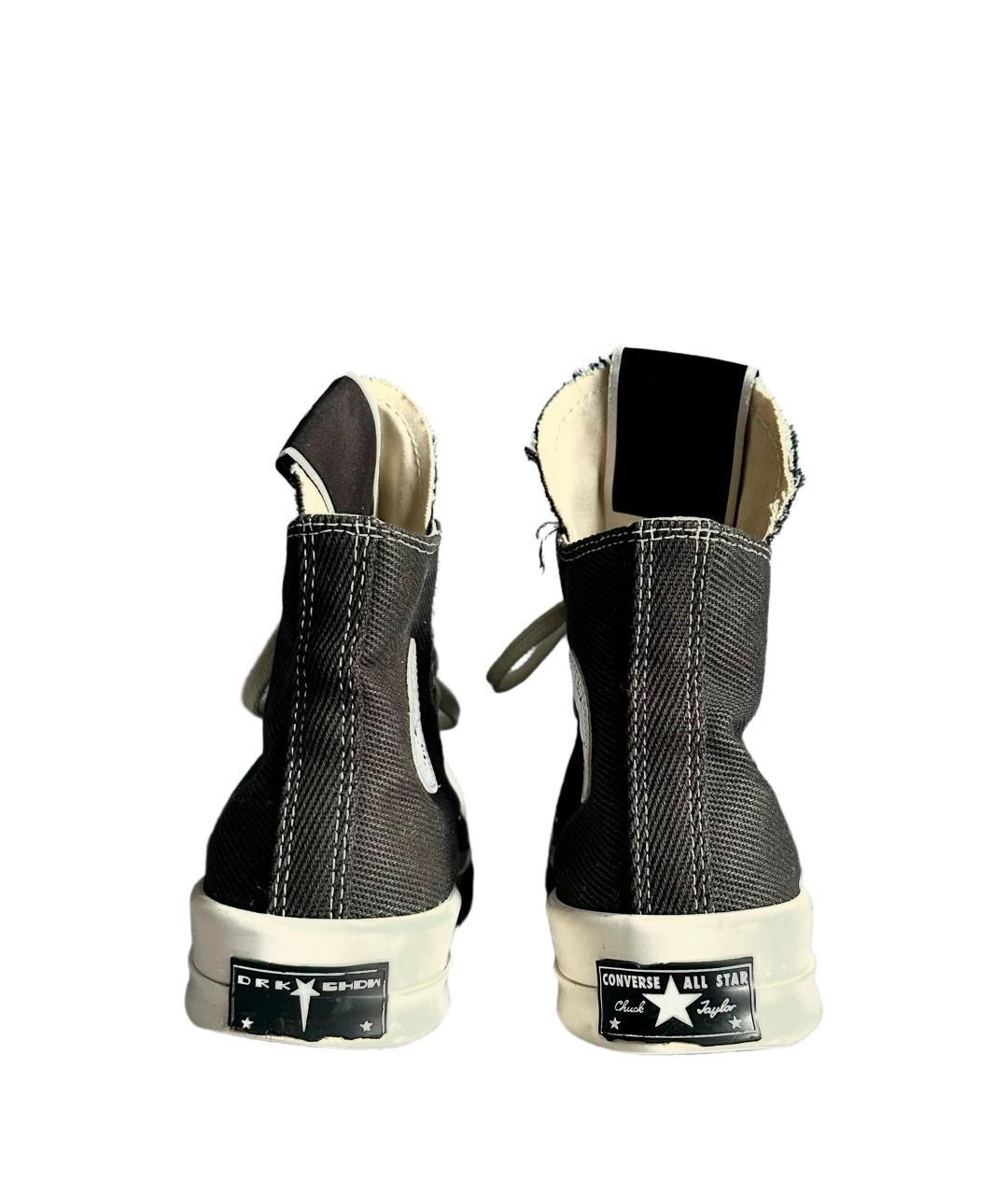RICK OWENS DRKSHDW Черные текстильные высокие кроссовки / кеды, фото 5