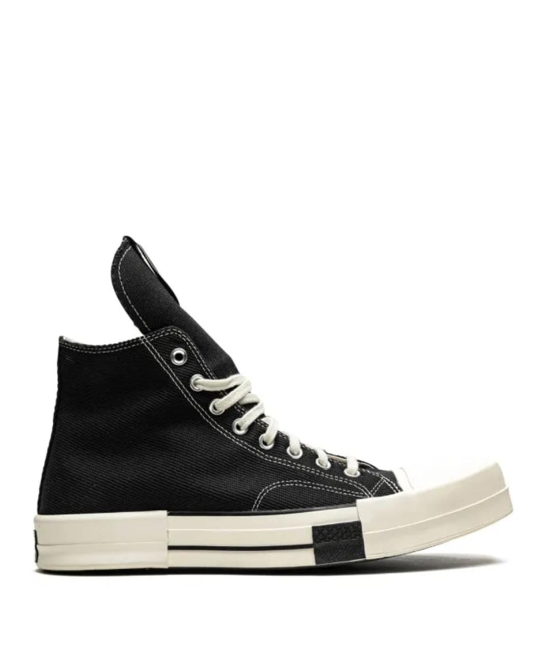 RICK OWENS DRKSHDW Черные текстильные высокие кроссовки / кеды, фото 9