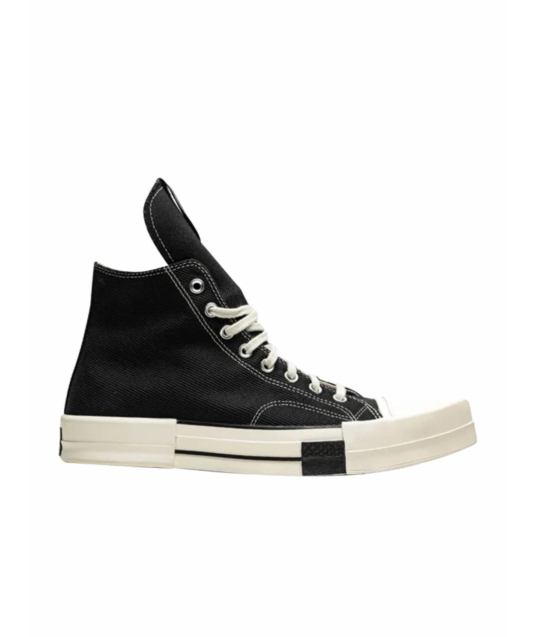 RICK OWENS DRKSHDW Черные текстильные высокие кроссовки / кеды, фото 1