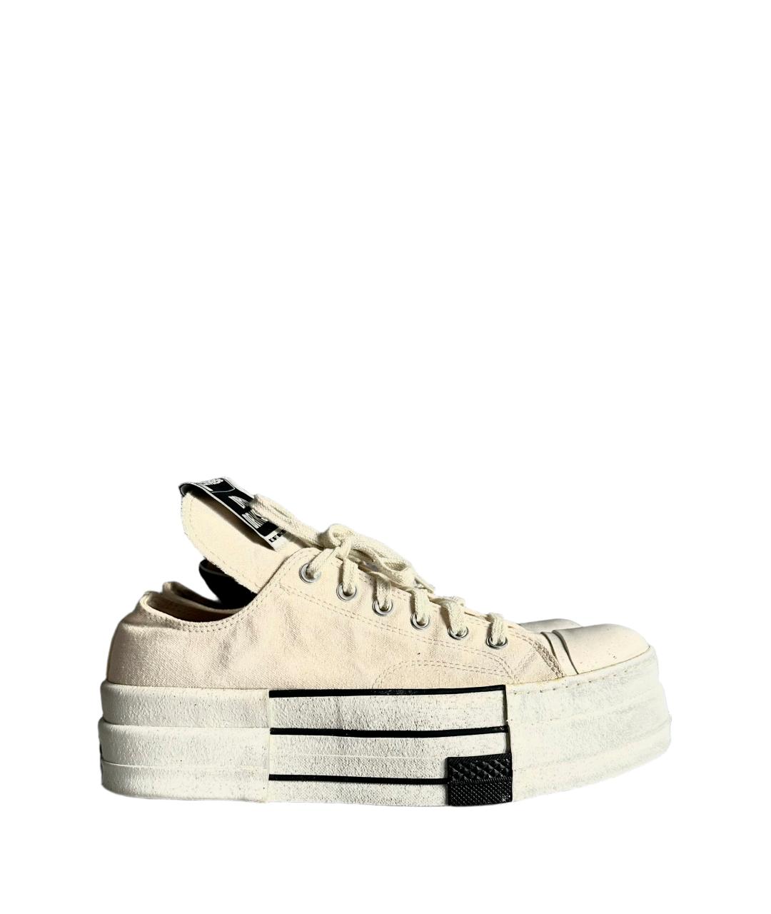 RICK OWENS DRKSHDW Бежевые текстильные низкие кроссовки / кеды, фото 3