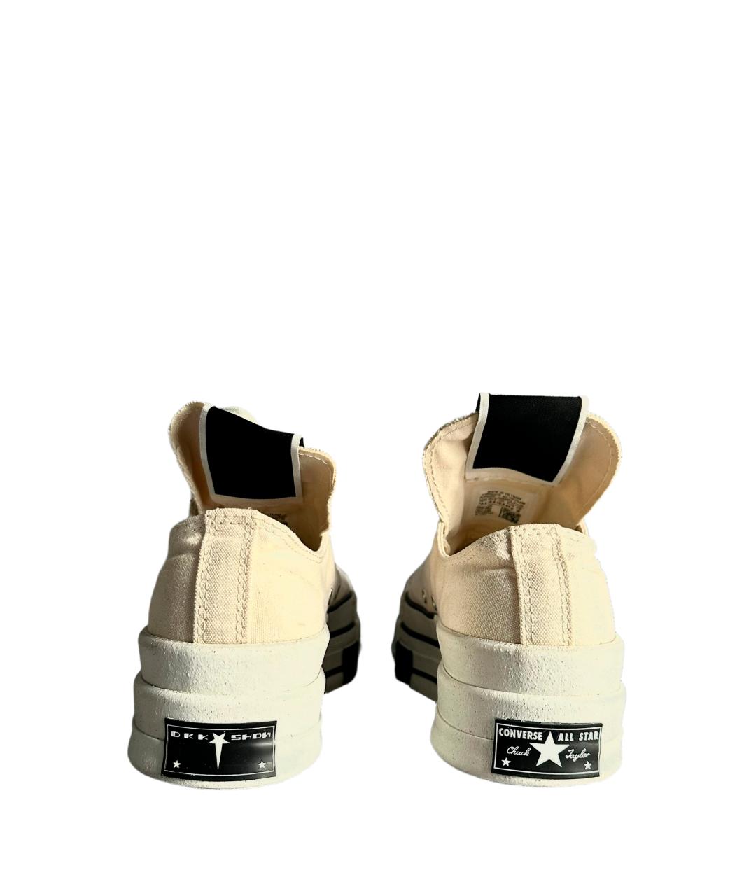 RICK OWENS DRKSHDW Бежевые текстильные низкие кроссовки / кеды, фото 5