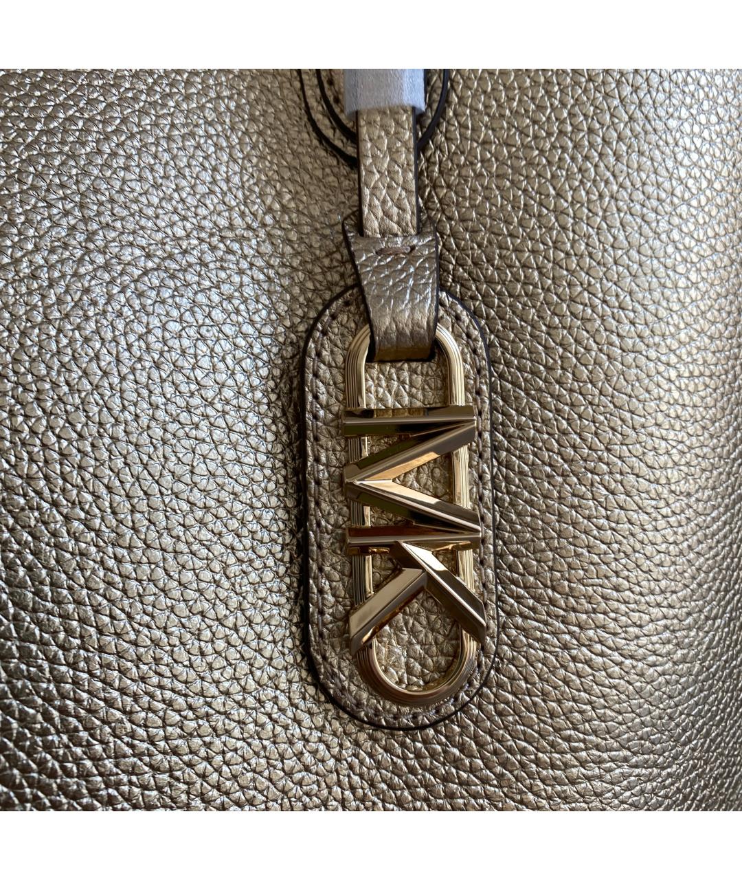 MICHAEL KORS Золотая кожаная сумка тоут, фото 5