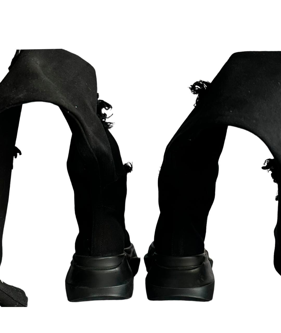RICK OWENS DRKSHDW Черные текстильные ботфорты, фото 5