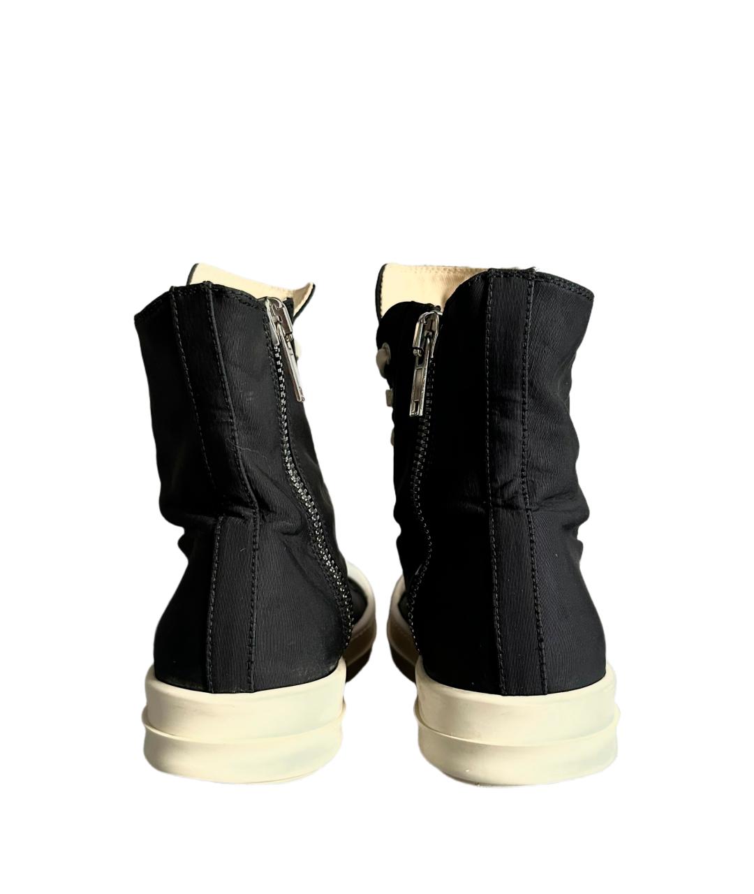 RICK OWENS DRKSHDW Черные текстильные высокие кроссовки / кеды, фото 4