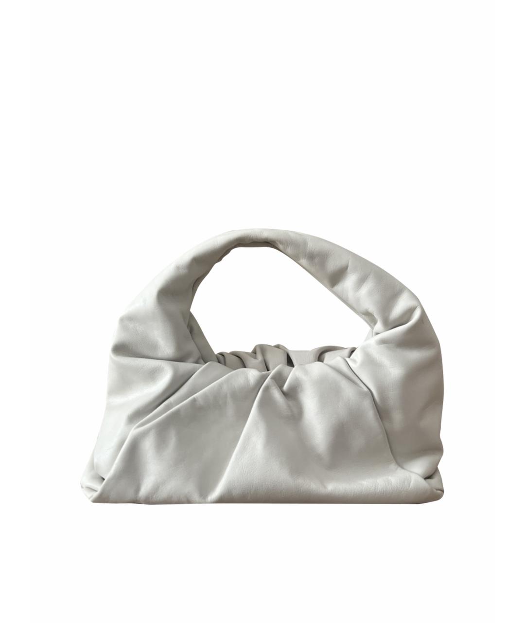 BOTTEGA VENETA Белая кожаная сумка с короткими ручками, фото 1