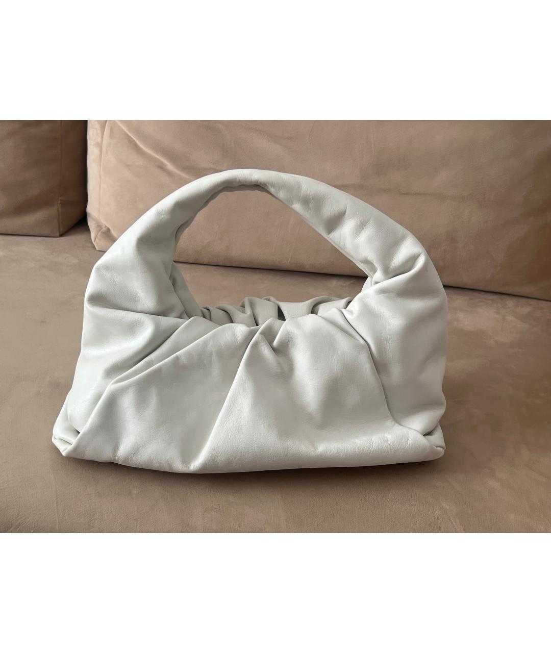 BOTTEGA VENETA Белая кожаная сумка с короткими ручками, фото 4