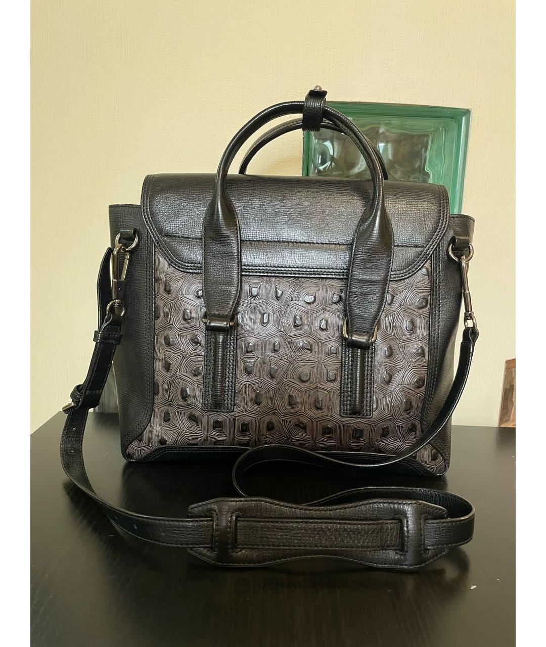 3.1 PHILLIP LIM Черная кожаная сумка тоут, фото 2