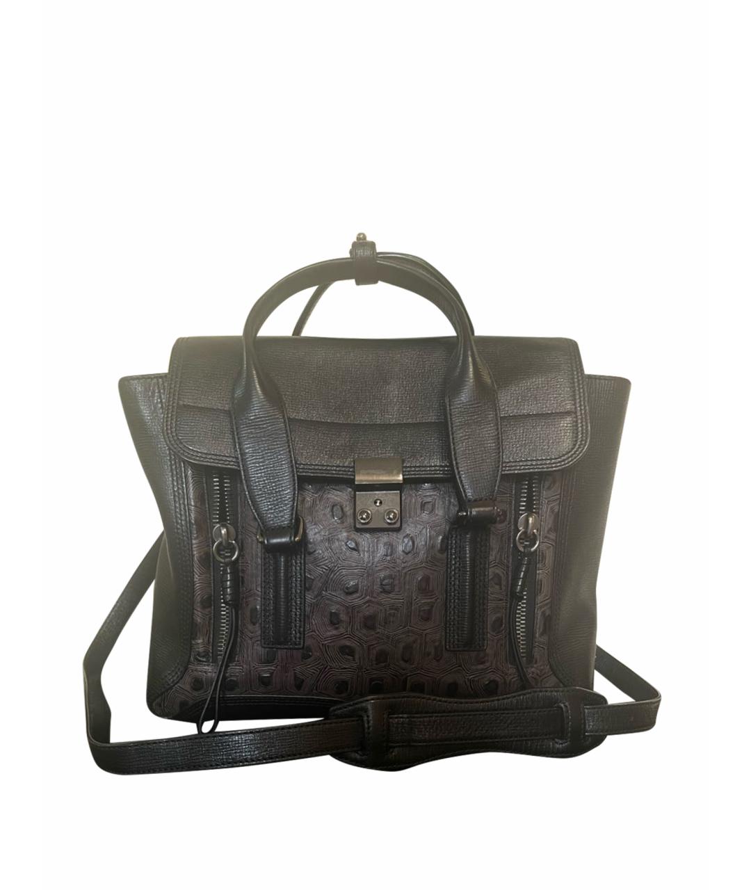 3.1 PHILLIP LIM Черная кожаная сумка тоут, фото 1