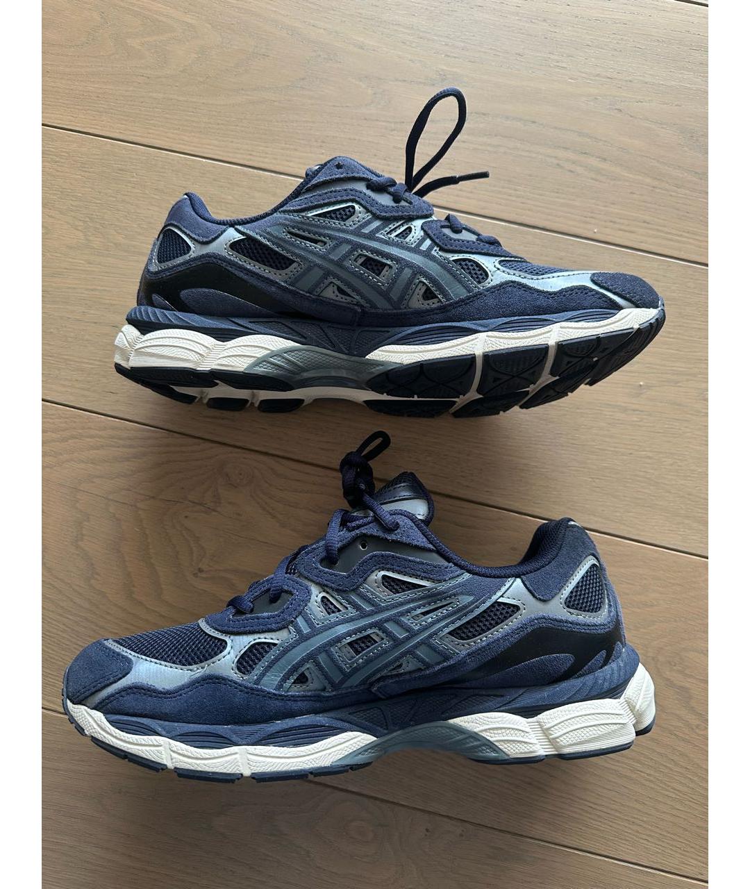 ASICS Темно-синие замшевые низкие кроссовки / кеды, фото 4