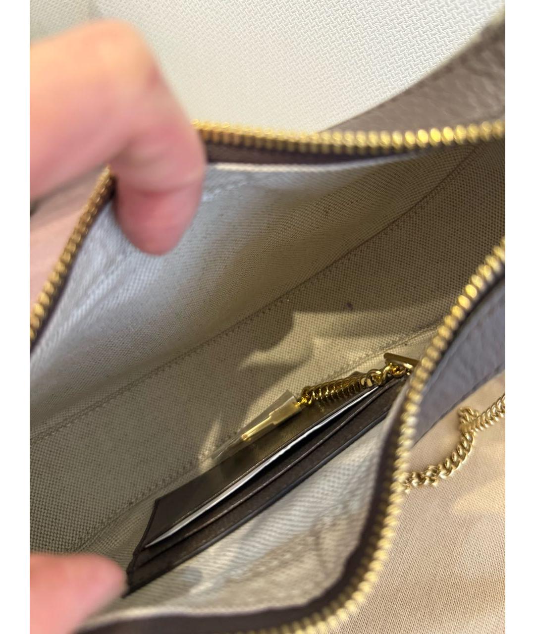 GUCCI Коричневая кожаная сумка с короткими ручками, фото 4