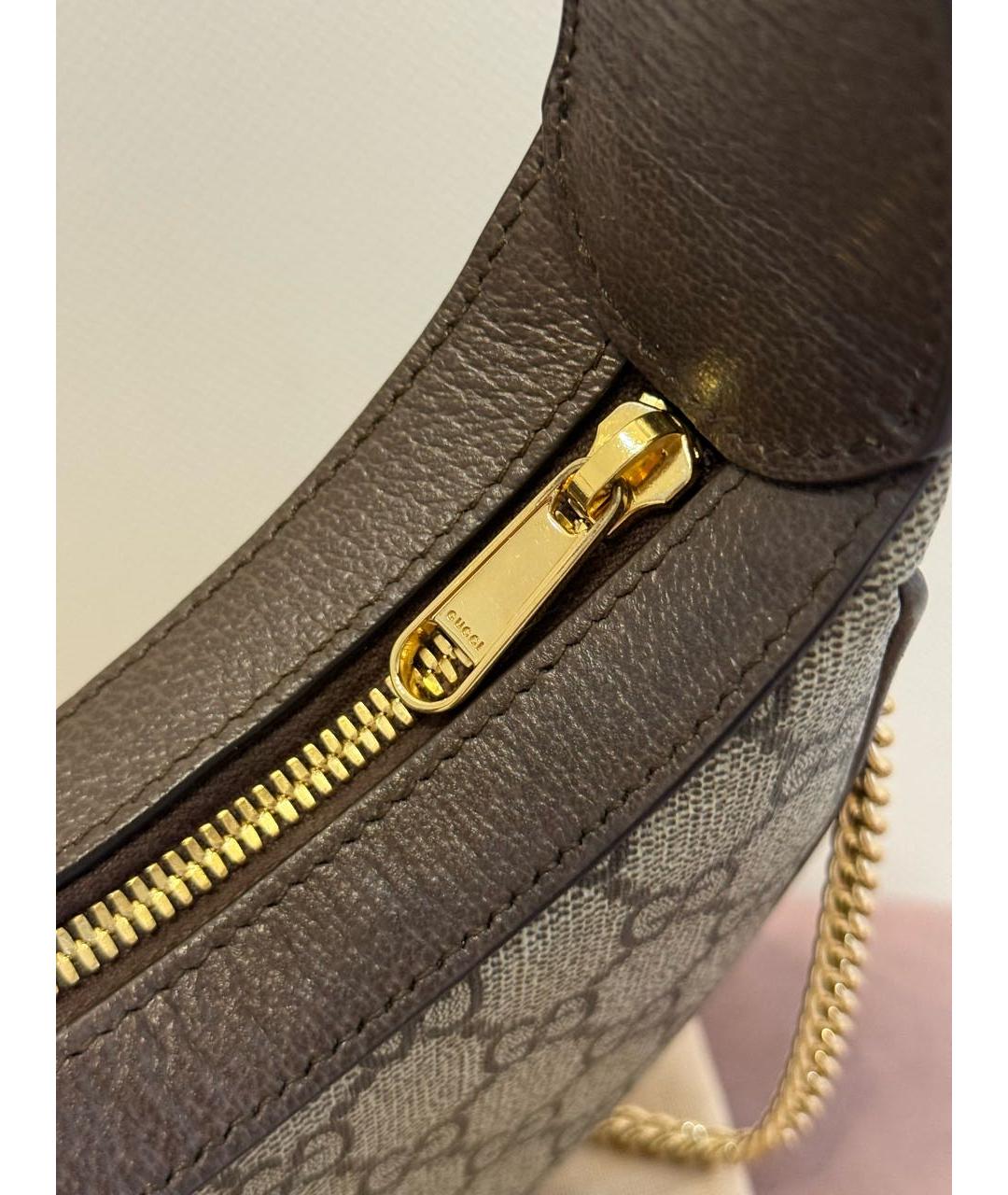 GUCCI Коричневая кожаная сумка с короткими ручками, фото 5