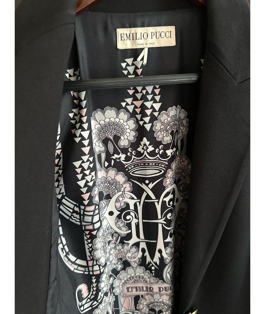 EMILIO PUCCI Черное вискозное пальто, фото 3