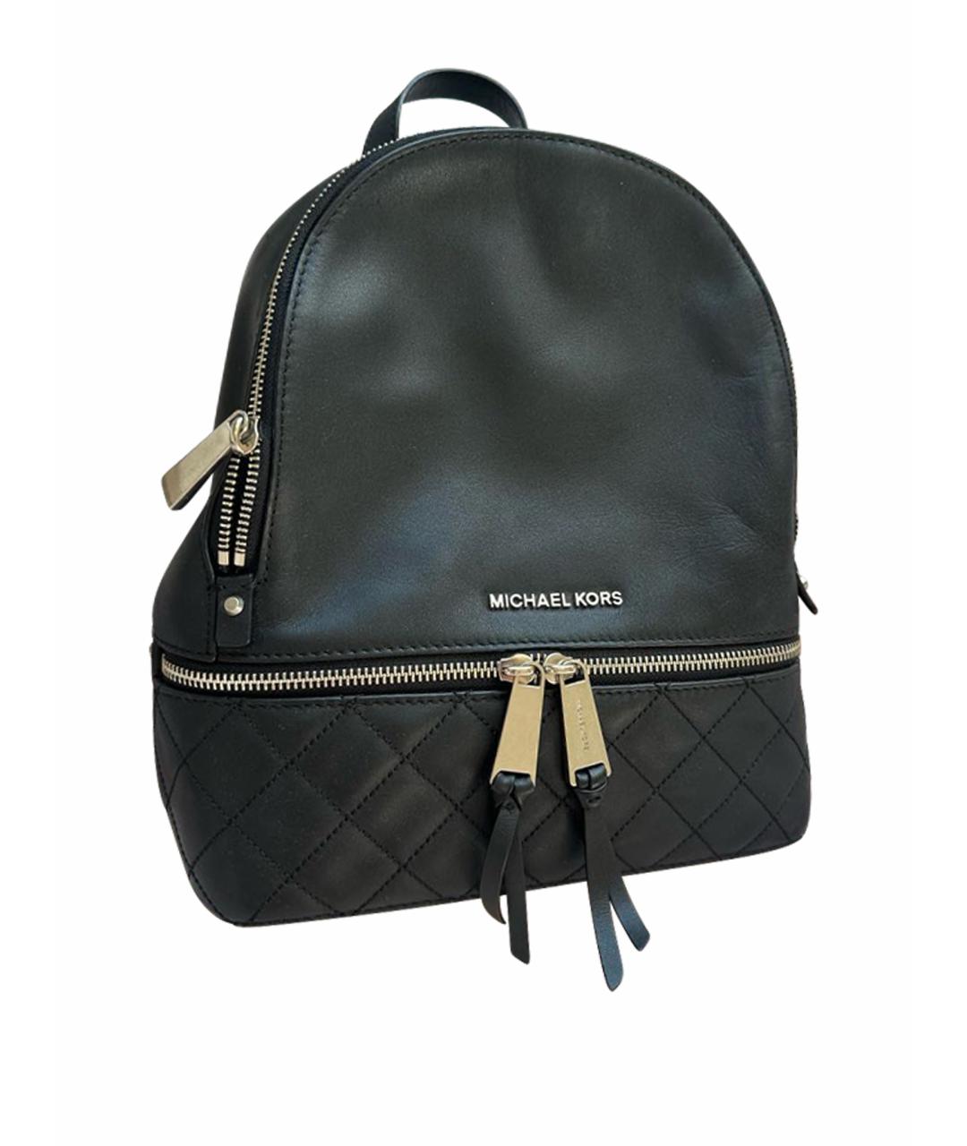 MICHAEL KORS Черный кожаный рюкзак, фото 1