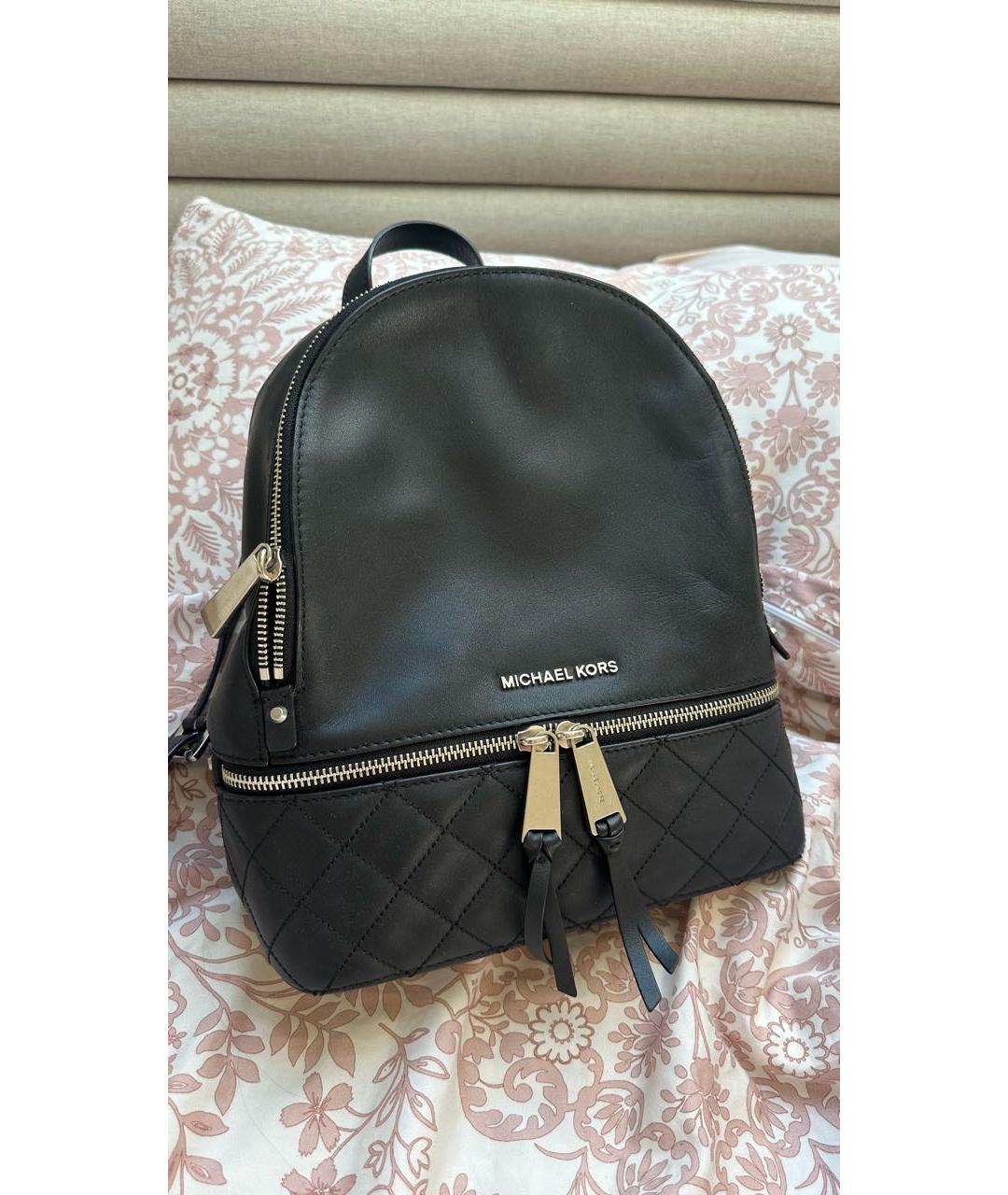 MICHAEL KORS Черный кожаный рюкзак, фото 6
