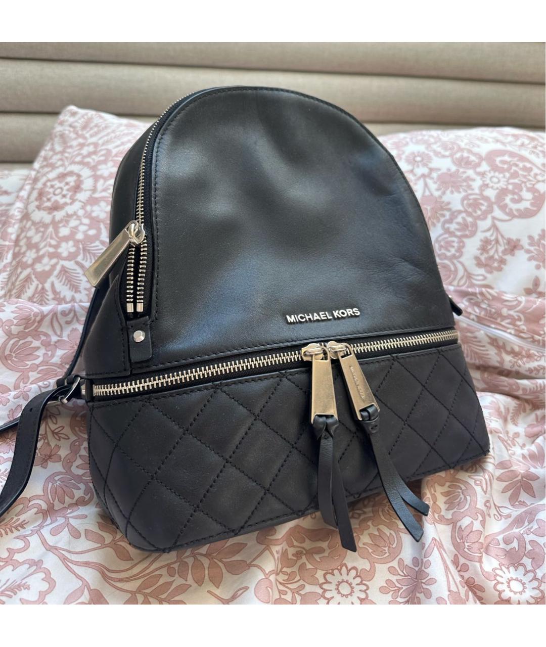 MICHAEL KORS Черный кожаный рюкзак, фото 2