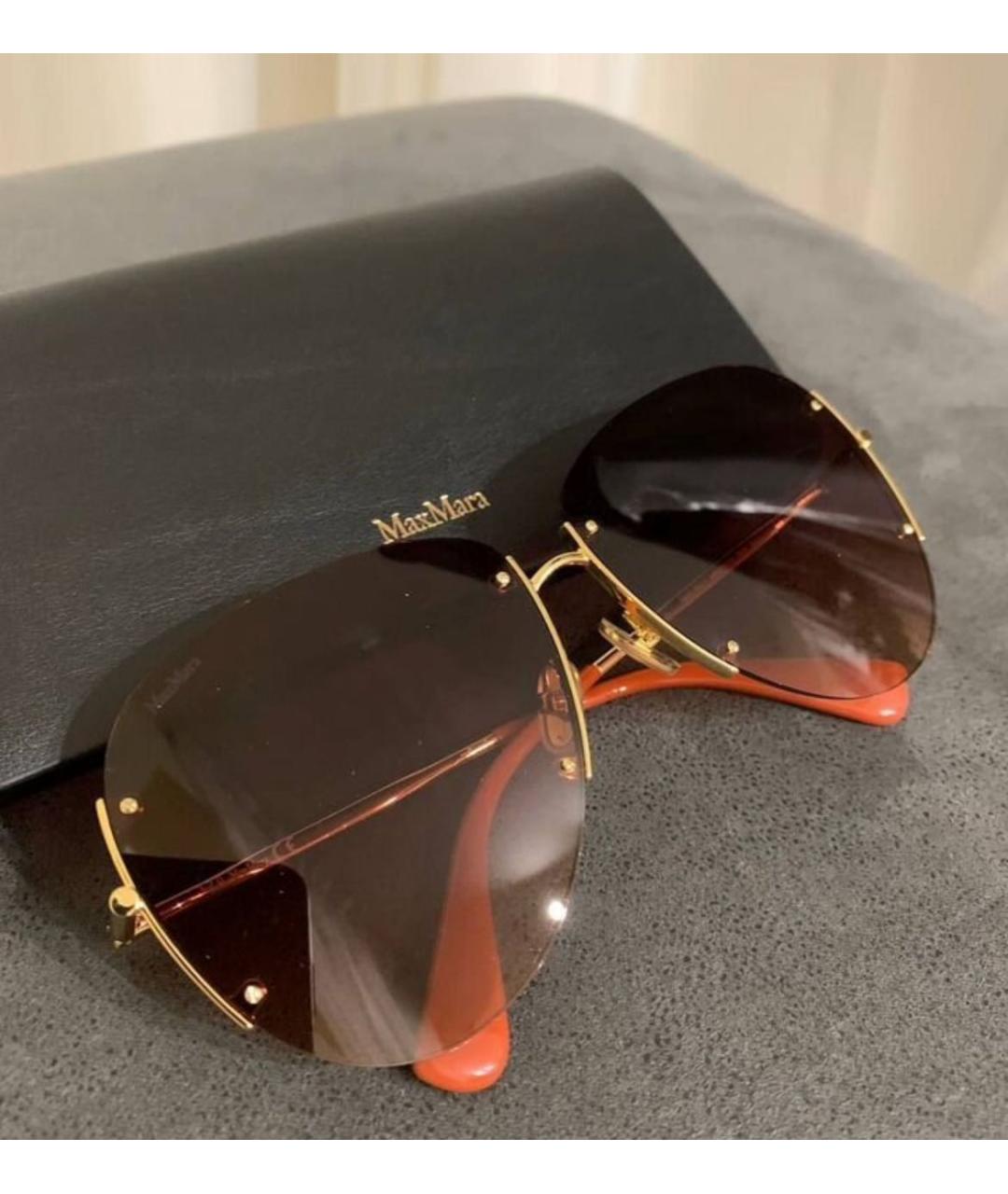 MAX MARA Золотые солнцезащитные очки, фото 4