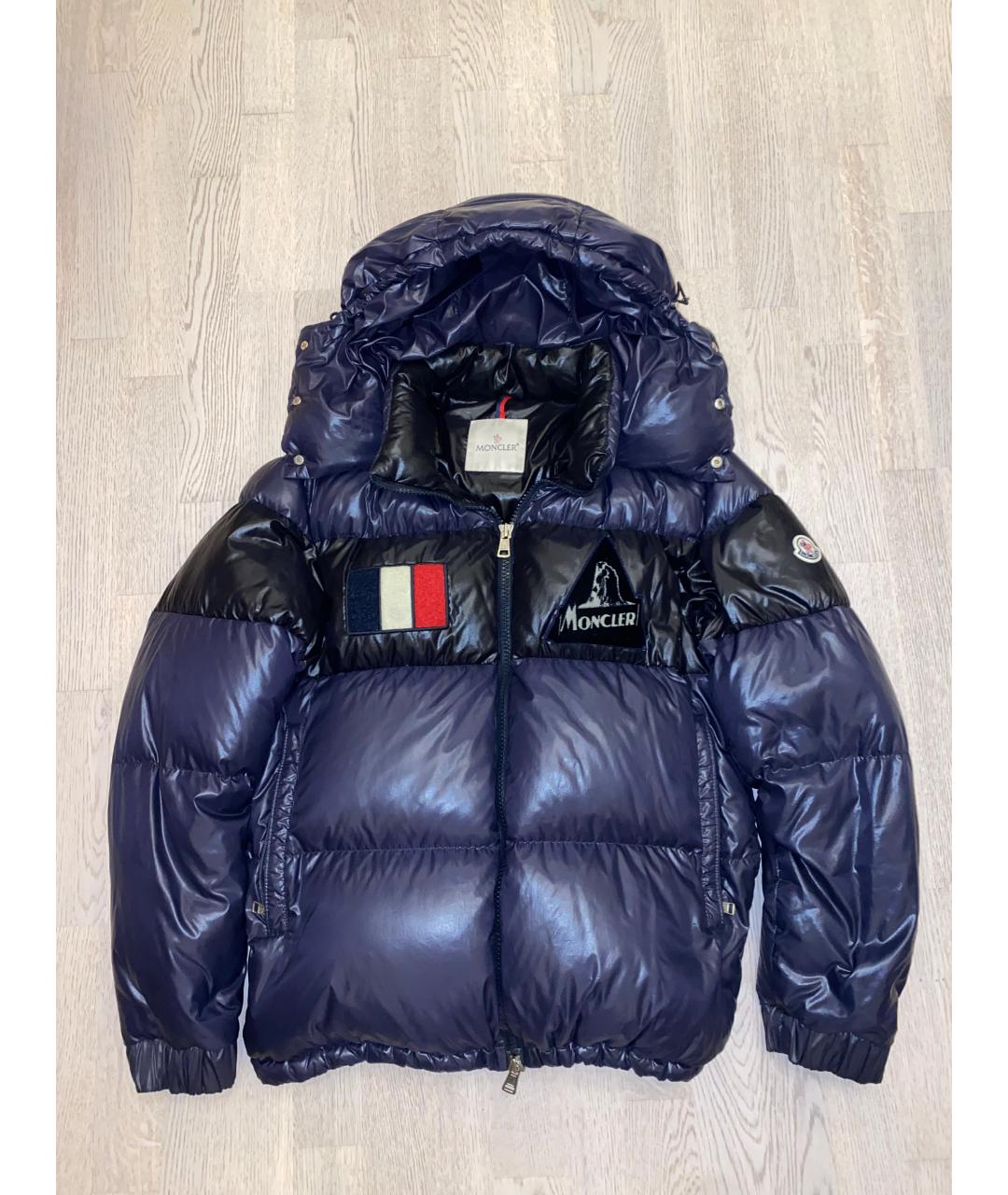 MONCLER Темно-синий пуховик, фото 7