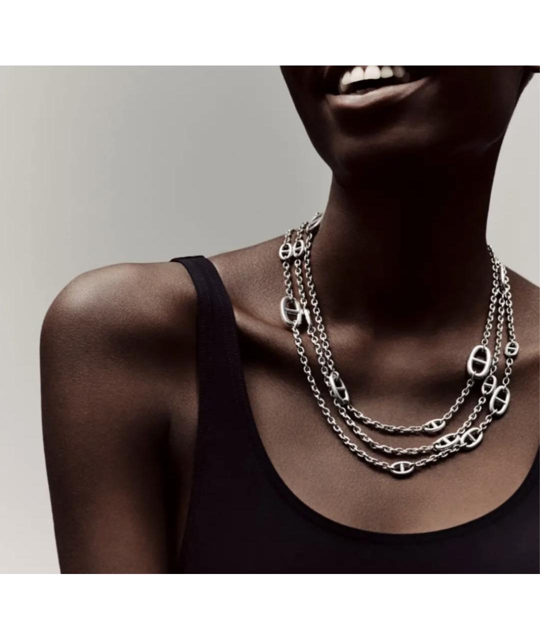 HERMES Серебряное серебряное колье, фото 4