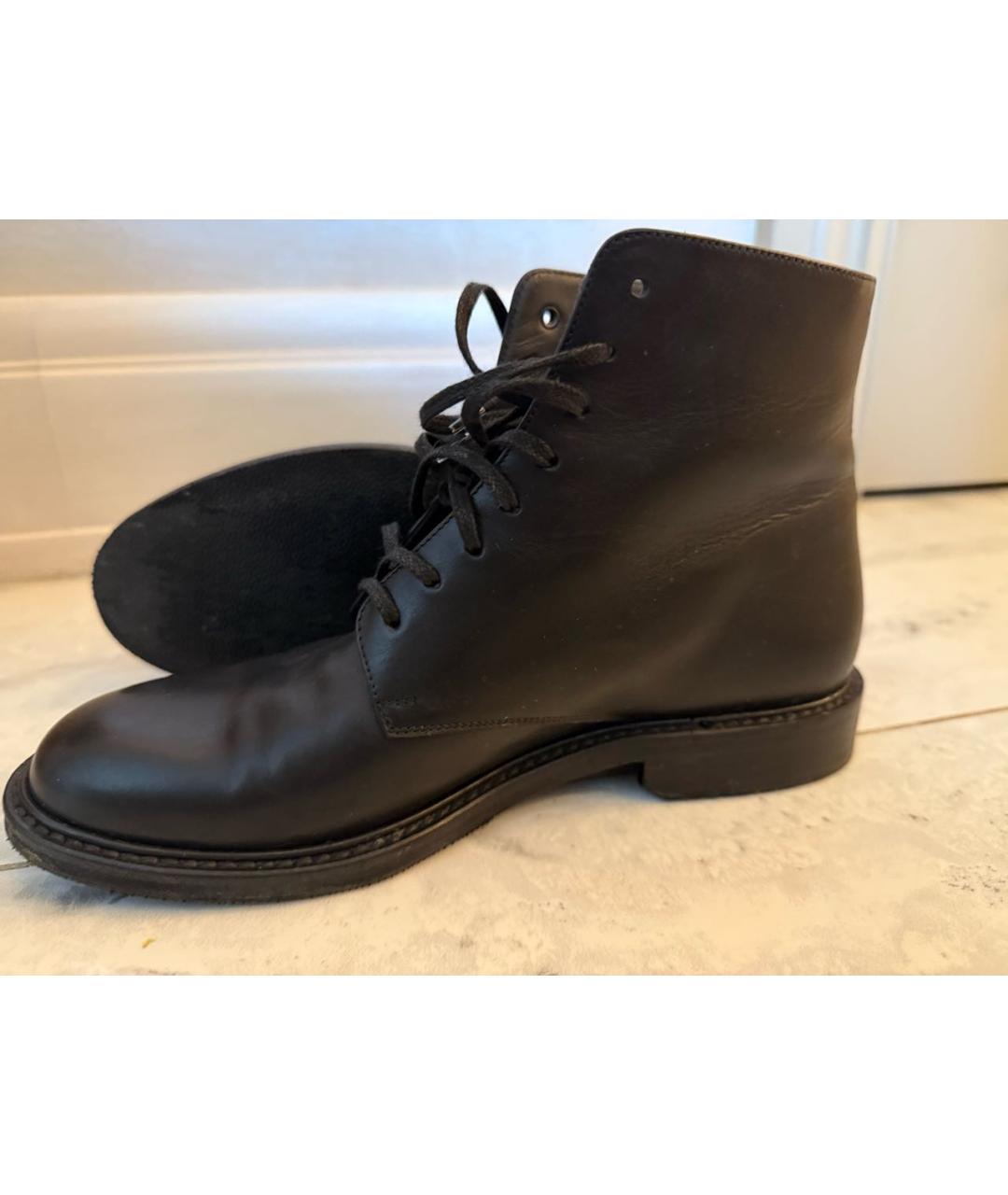 SAINT LAURENT Черные кожаные ботинки, фото 3