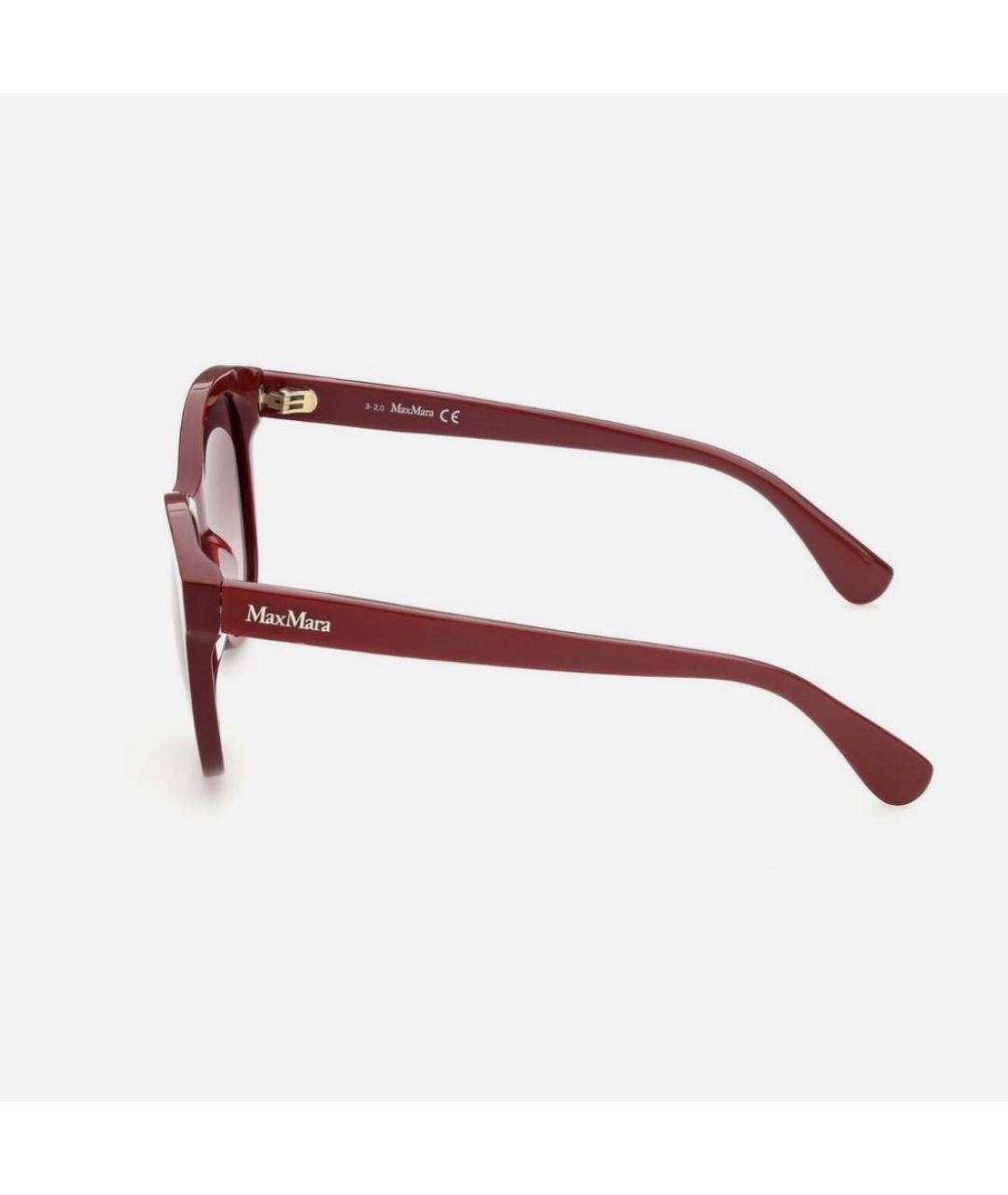 MAX MARA Бордовые пластиковые солнцезащитные очки, фото 2