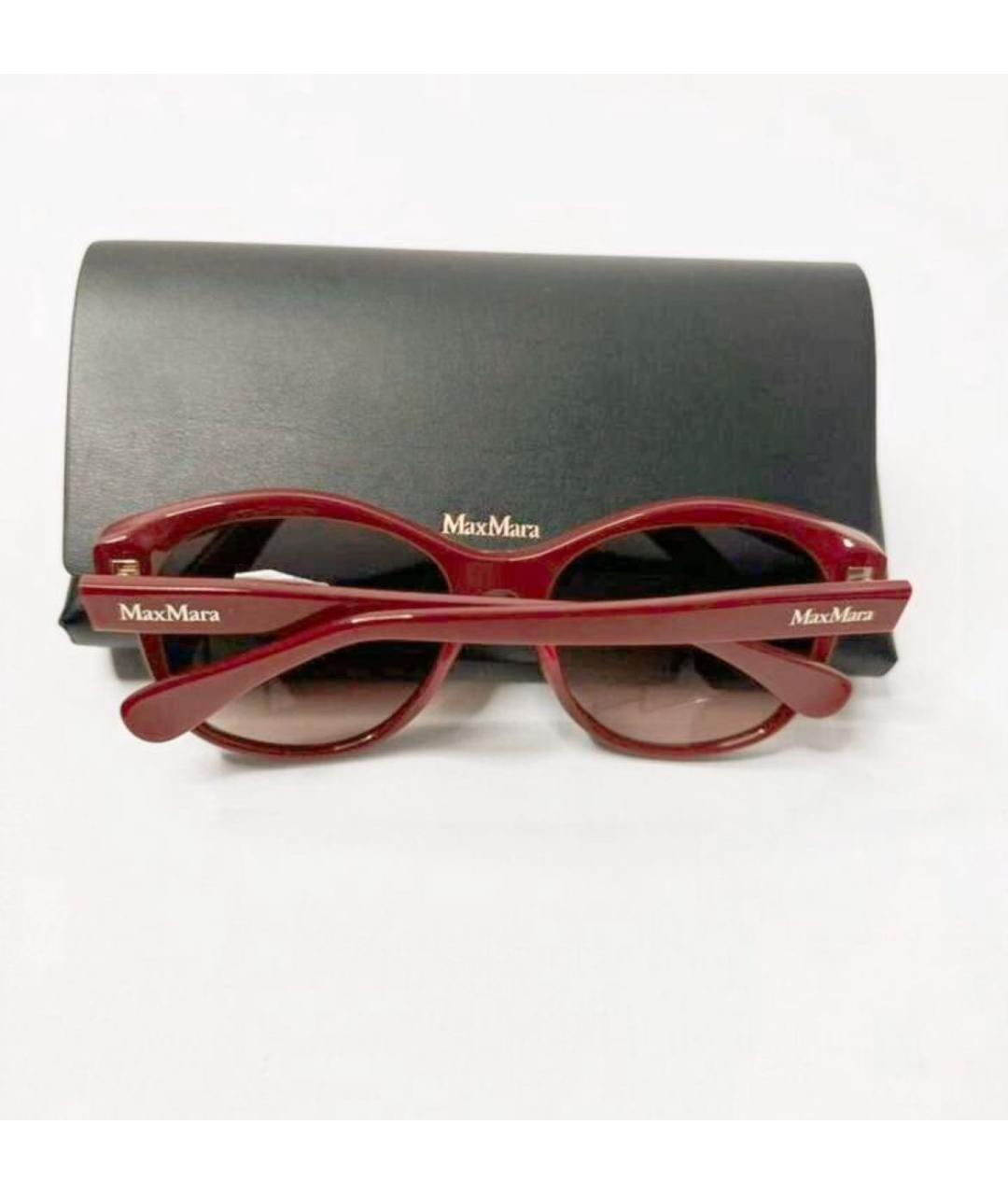 MAX MARA Бордовые пластиковые солнцезащитные очки, фото 3