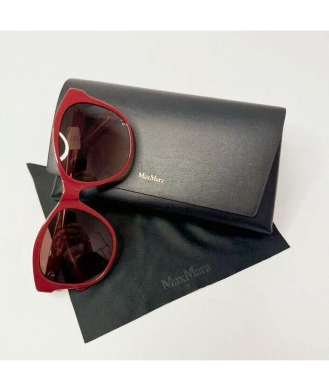 MAX MARA Бордовые пластиковые солнцезащитные очки, фото 4