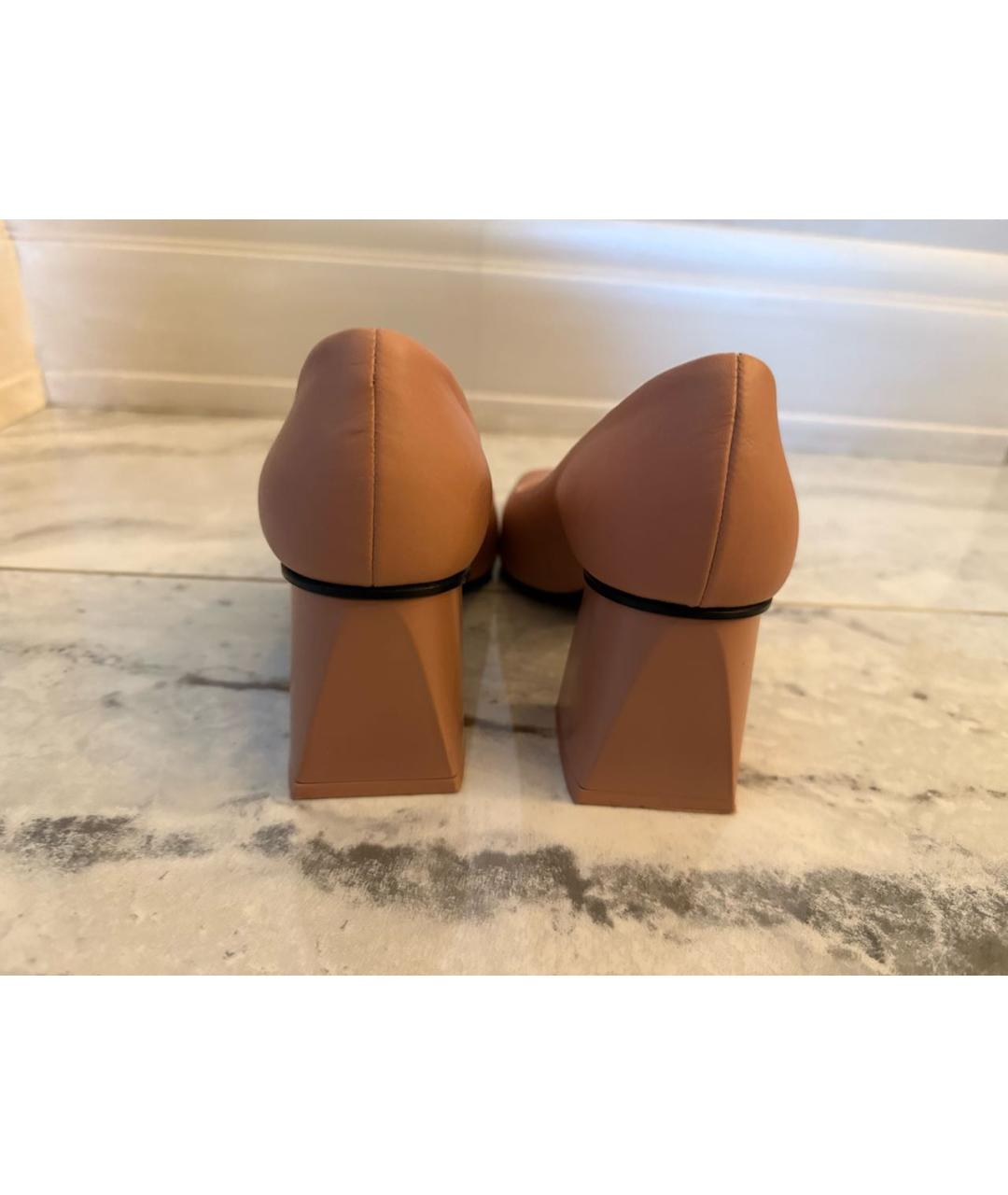 MAX MARA Бежевые кожаные туфли, фото 4