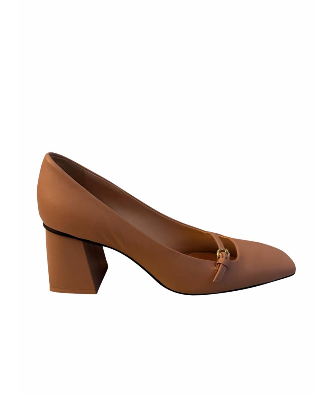 MAX MARA Бежевые кожаные туфли, фото 1