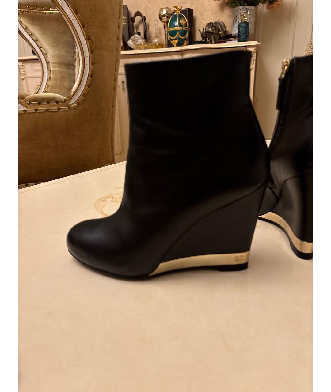 CHANEL Черные кожаные ботильоны, фото 5