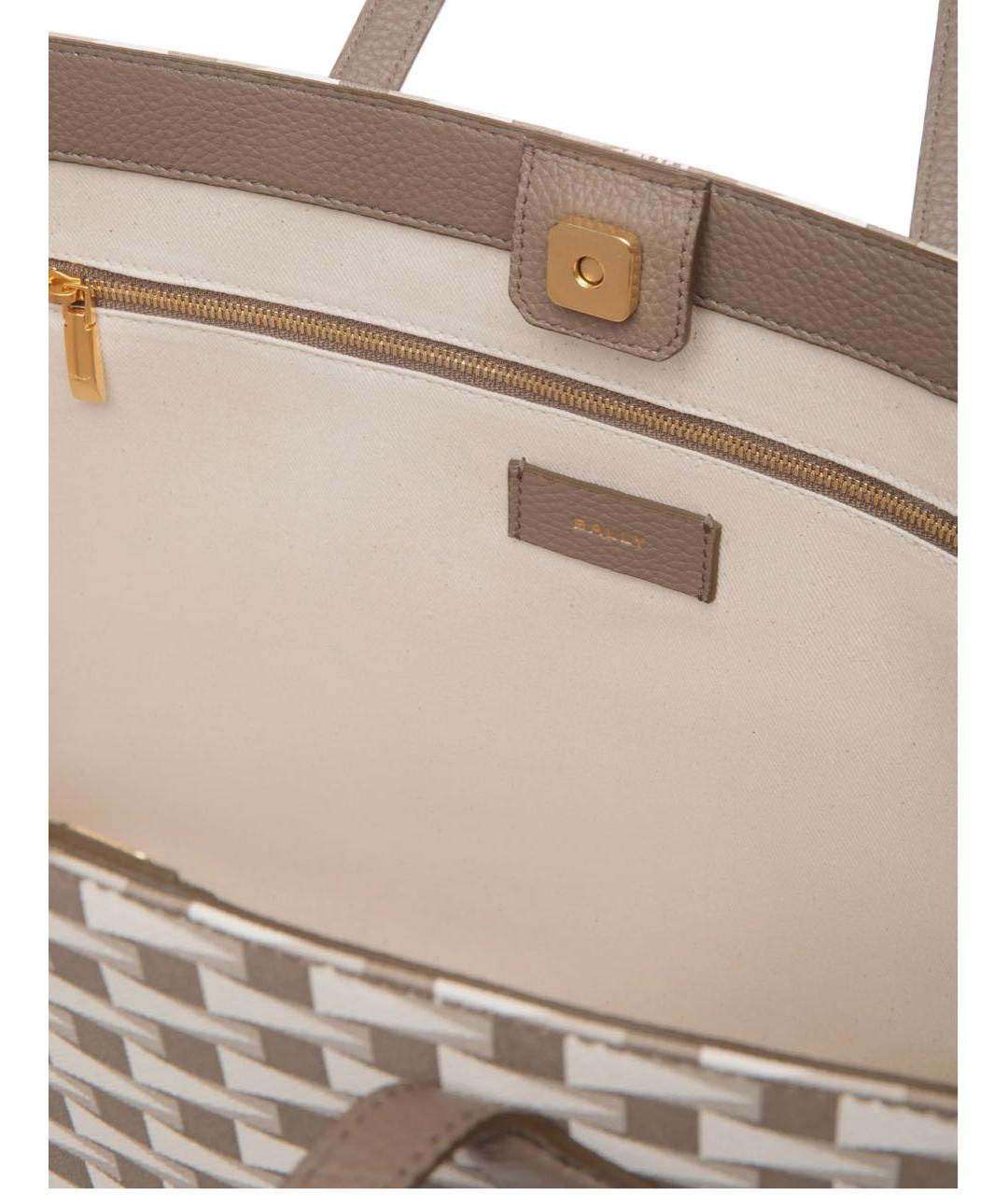 BALLY Коричневая кожаная сумка тоут, фото 5