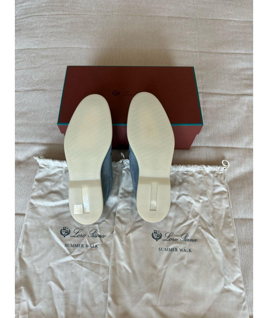 LORO PIANA Антрацитовые замшевые лоферы, фото 4