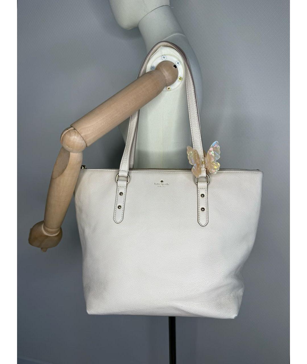 KATE SPADE Бежевая кожаная сумка тоут, фото 3