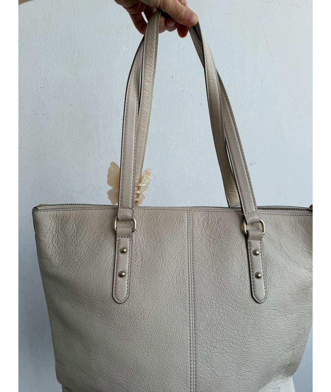 KATE SPADE Бежевая кожаная сумка тоут, фото 4