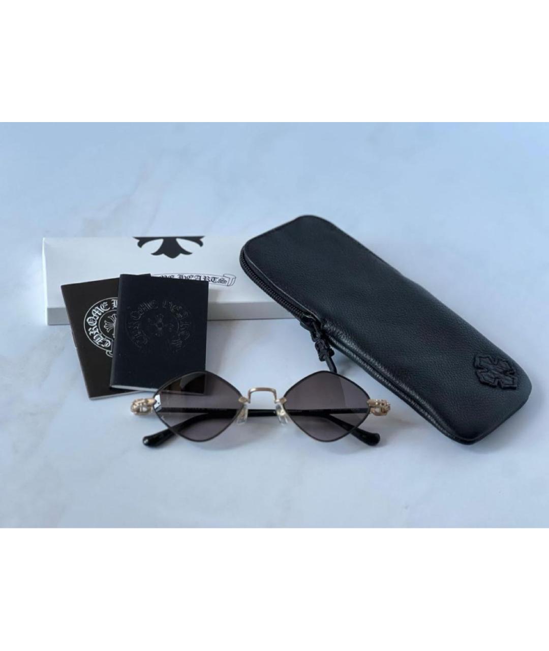 CHROME HEARTS Черные металлические солнцезащитные очки, фото 4